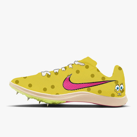 Custom Nike Zoom Rival Distance Spikes: "Bikini Bottom"